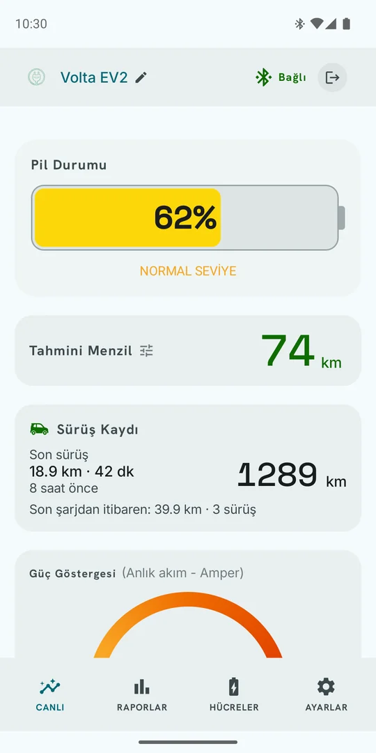 Açık temada park halindeki araç ekranı